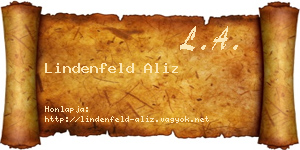 Lindenfeld Aliz névjegykártya
